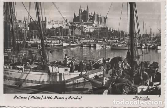 Postales: MALLORCA ESCRITA PALMA PUERTO Y CATEDRAL