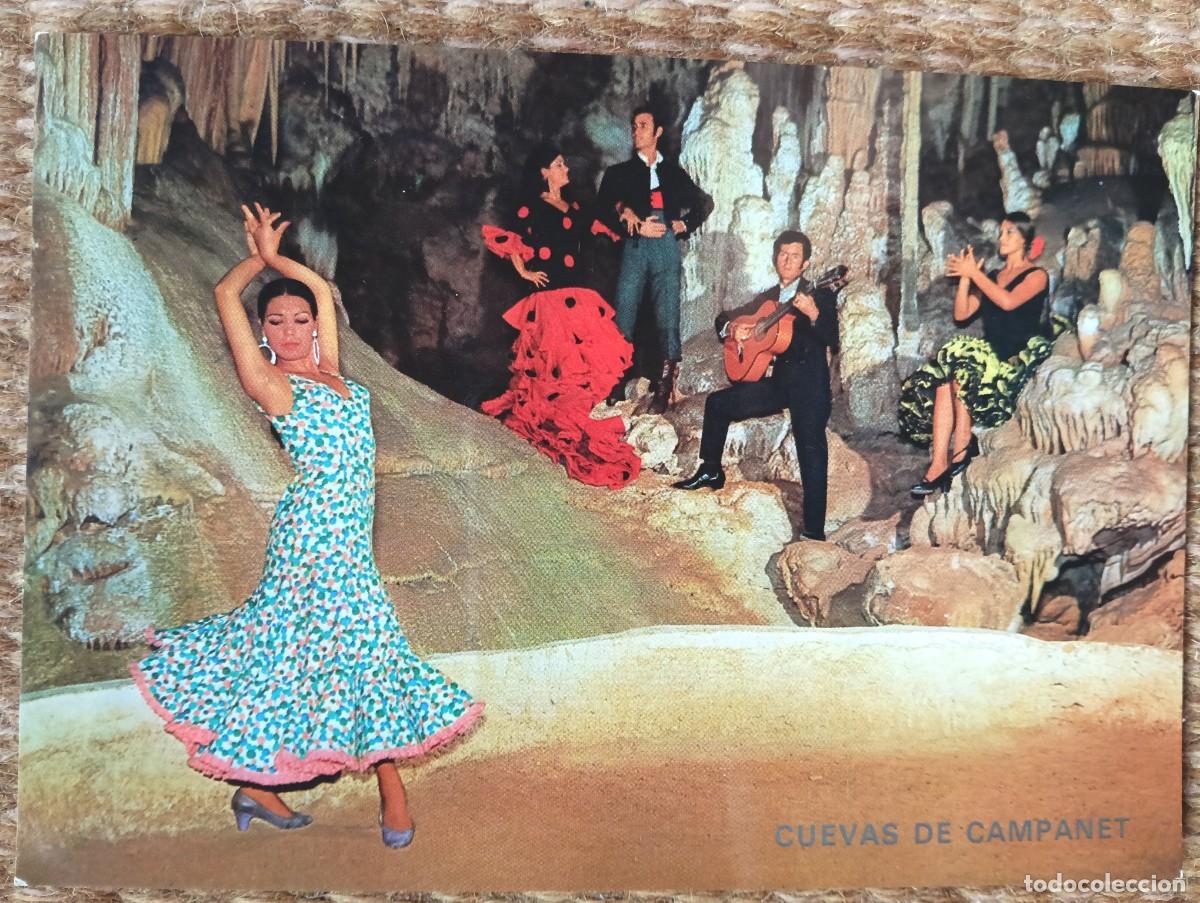 Postales: ANTONIO CARRILLO Y CUADRO FLAMENCO EN LAS CUEVAS DE CAMPANET - MALLORCA - ED. ICARIA
