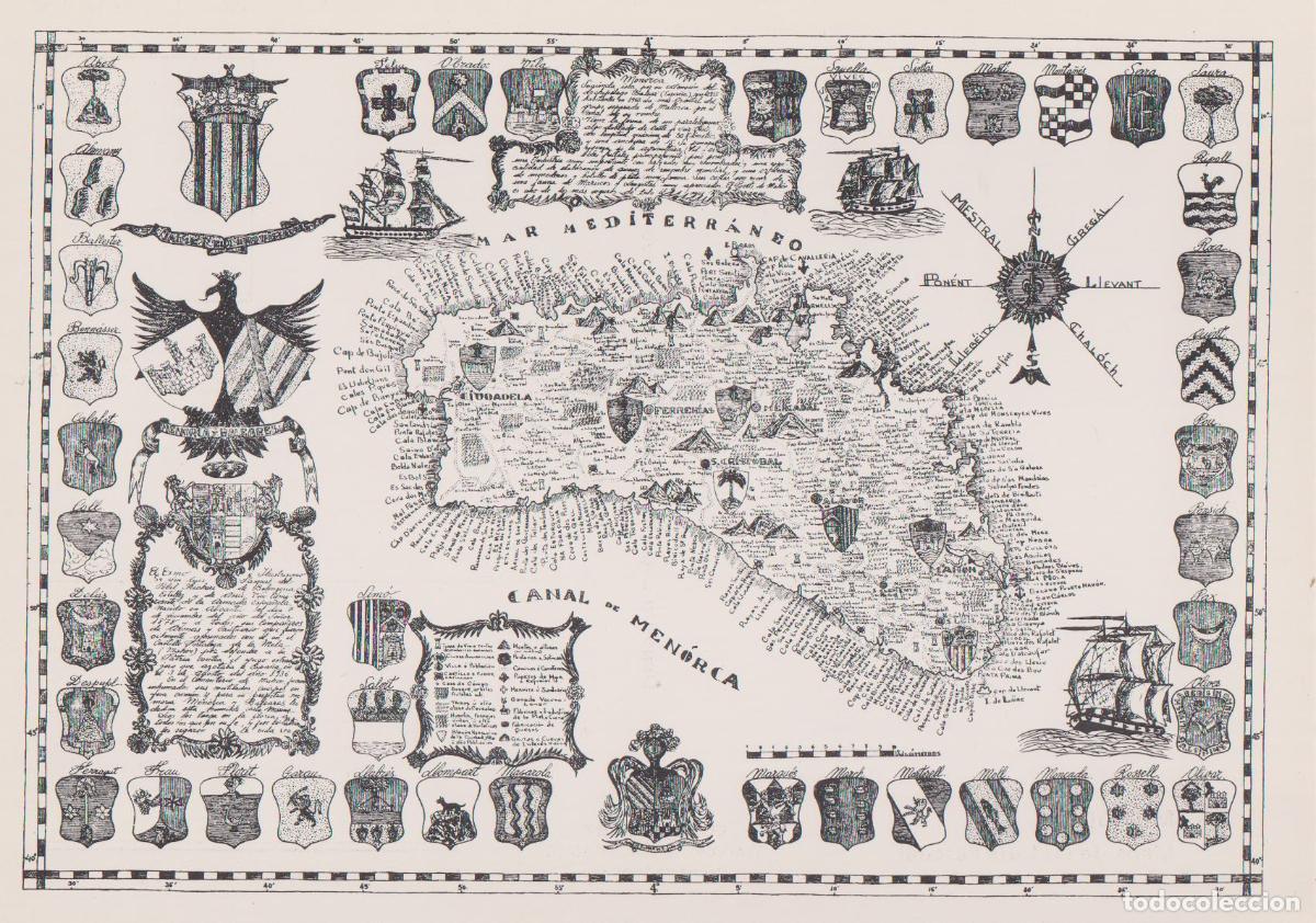 Postales: MENORCA, MAPA DE D. LUIS PASCUAL &ndash; EDICIONS CORT 14 &ndash; S/C