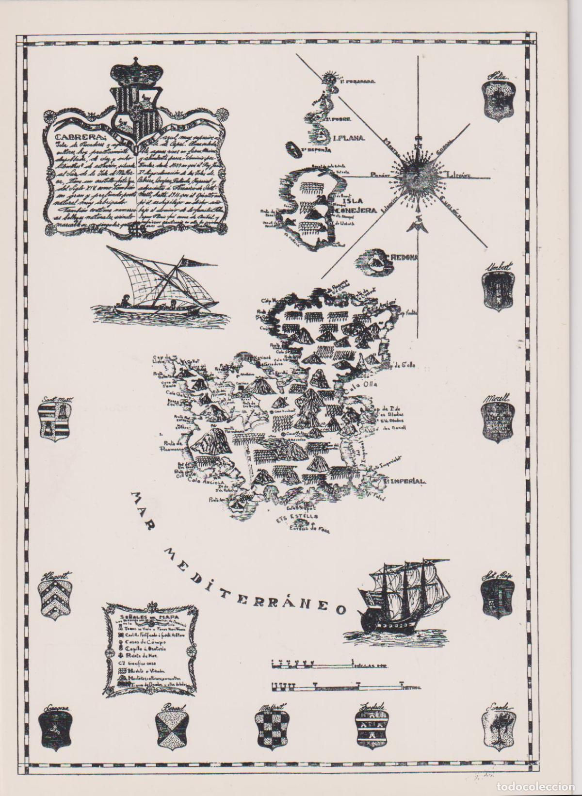 Postales: MALLORCA, MAPA DE LA ISLA DE CABRERA &ndash; EDICIONS CORT 16 &ndash; S/C