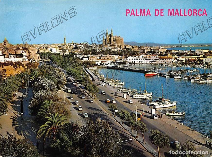Postales: Paseo Mar&iacute;timo (Palma de Mallorca) - A&ntilde;os 60 - Circulada con sello