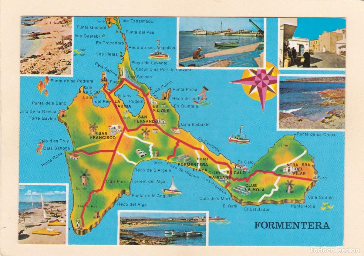 Postcards: MAPA ISLA DE FORMENTERA. VISTAS VARIAS (1978)