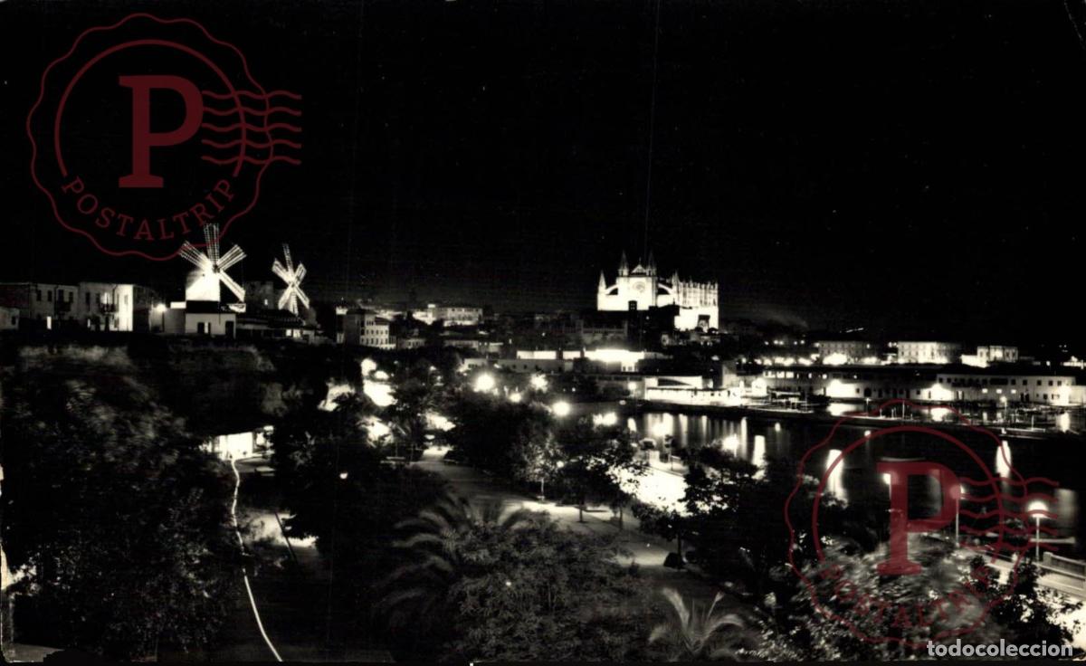 Postales: PALMA DE MALLORCA. Palma De Noche, Desde El Paseo Mar&iacute;timo. MALLORCA. ISLAS BALEARES. ESPA&Ntilde;A ESPAGNE