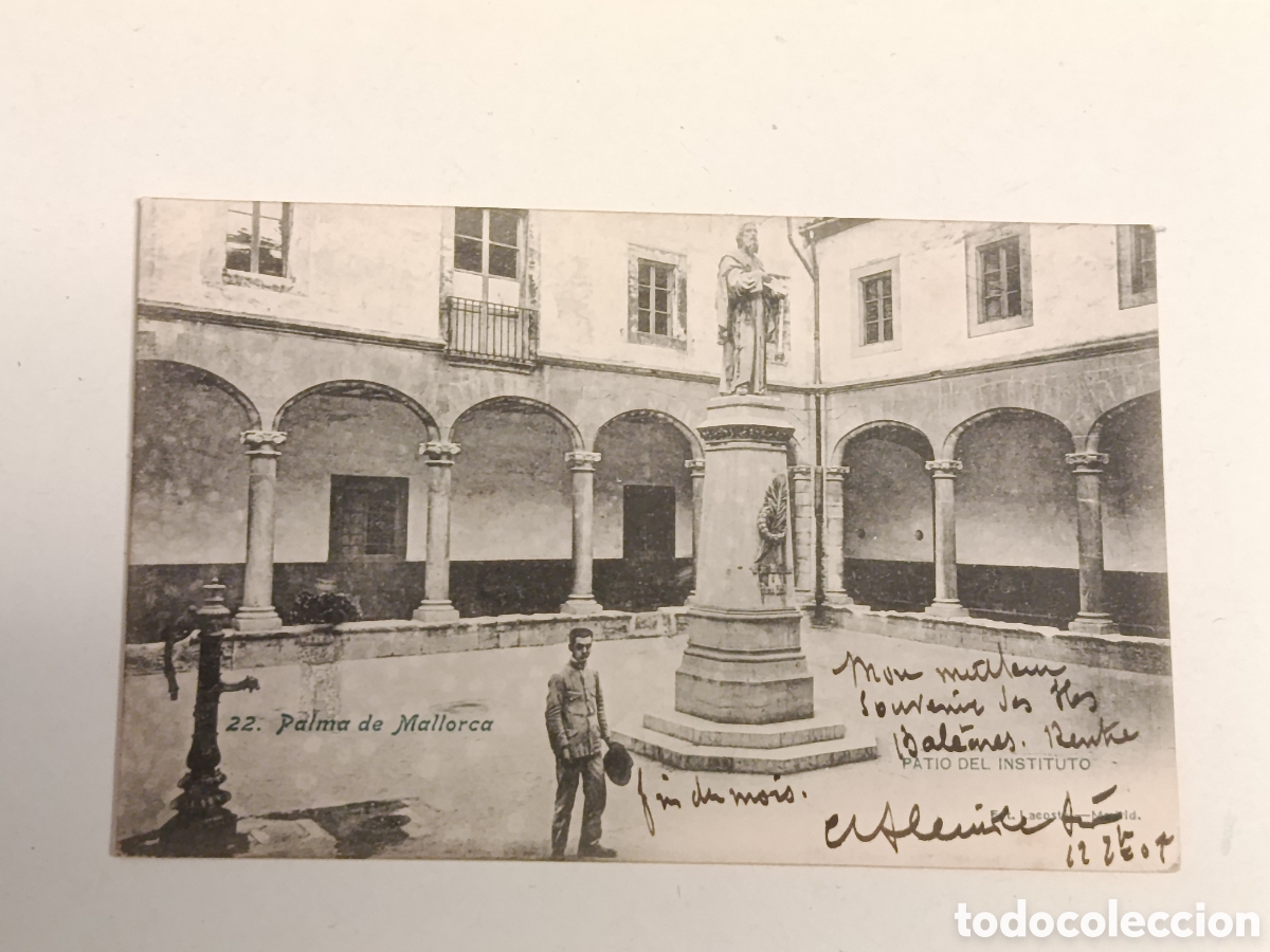 Postales: Postal antigua de Palma de Mallorca.Patio del instituto.