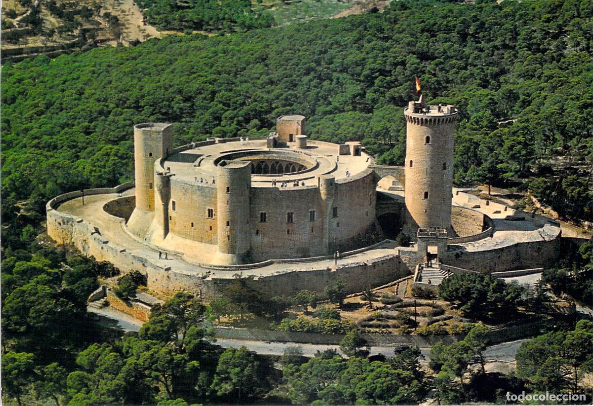 Postales: Postal de Mallorca, Vista a&eacute;rea del Castillo de Bellver en Palma