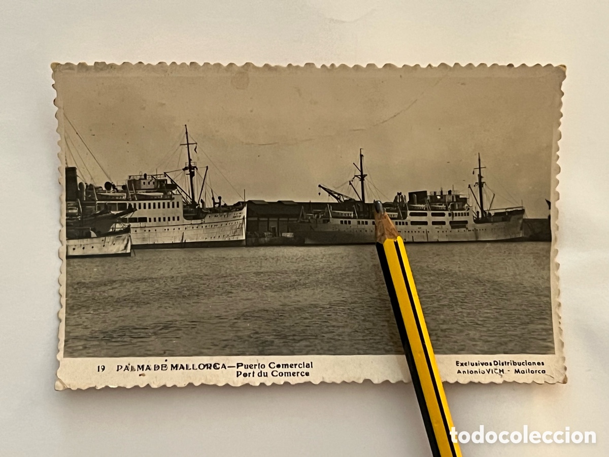 Postales: PALMA DE MALLORCA. Postal No.19, Puerto Comercial. Exclusivas Antonio Vich (h.1950?) S/C