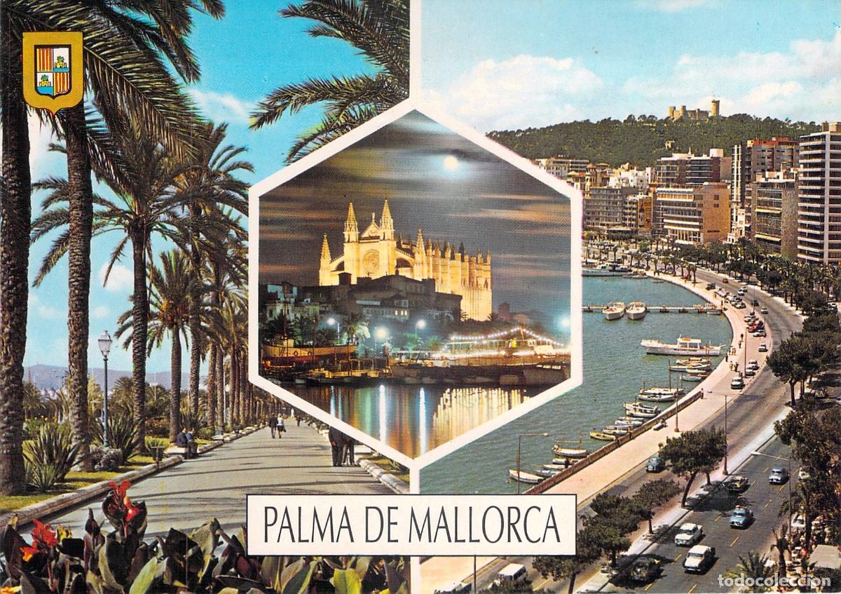 Postales: Postal de Palma de Mallorca con Paseo Sagrera y Catedral