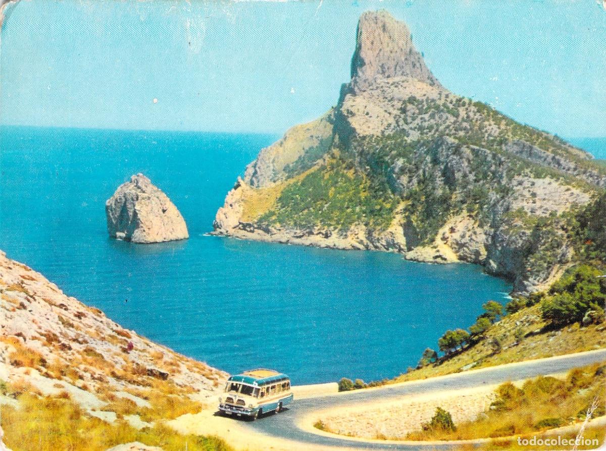 Postales: Postal de Formentor Mallorca con Paisaje Costero y Autob&uacute;s