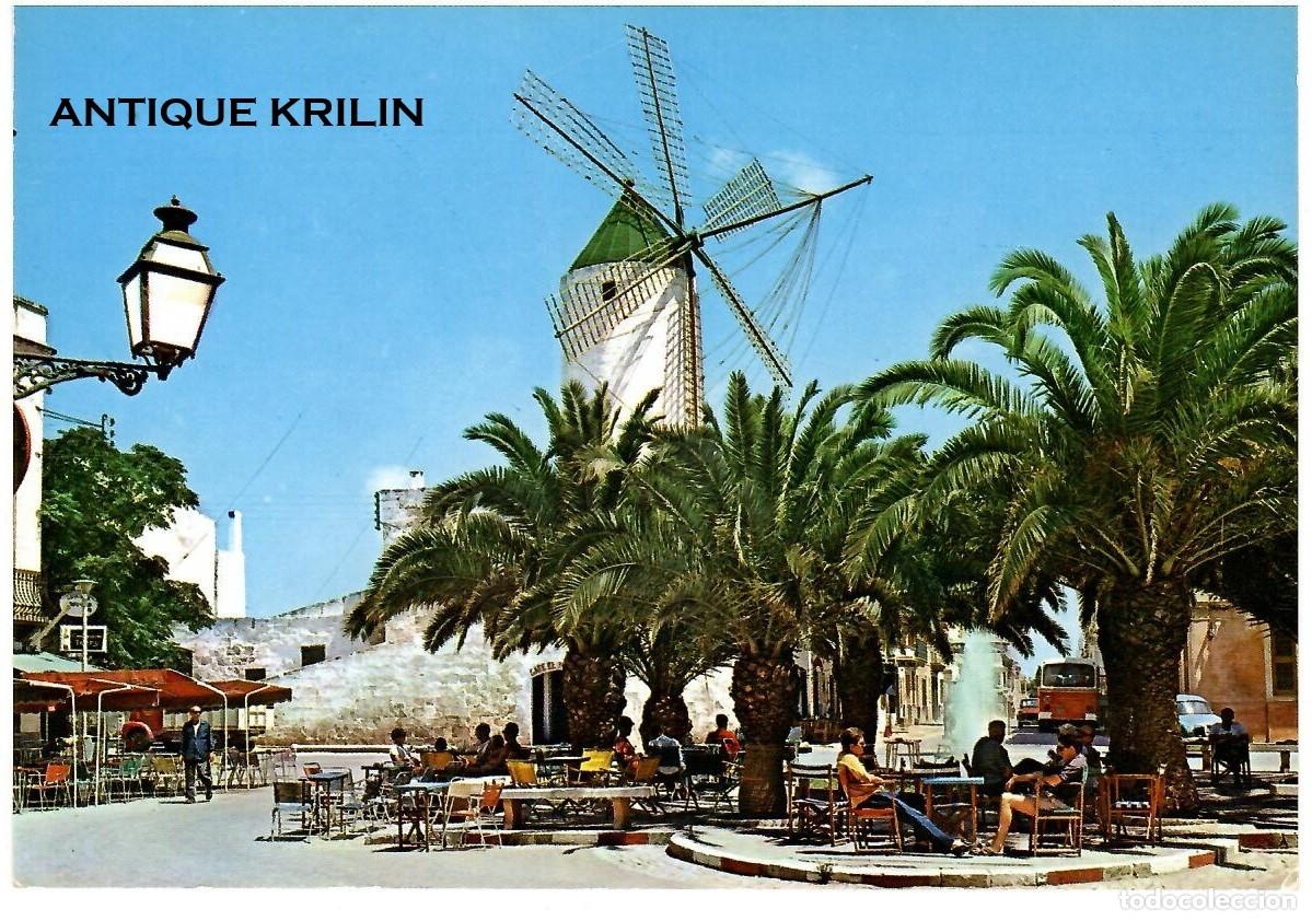 Postales: MENORCA / CIUDADELA N&ordm; 92 MOLINO Y PLAZA ALFONSO III / EXCL. LUCIA MORA / SIN FRANQUEAR
