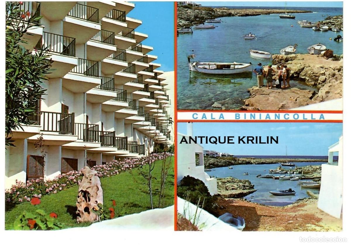 Postales: MENORCA / SAN LUIS N&ordm; 126 HOTEL SUR MENORCA / CALA BINIANCOLLA / EXC. LUCIA MORA /SIN FRANQUEAR