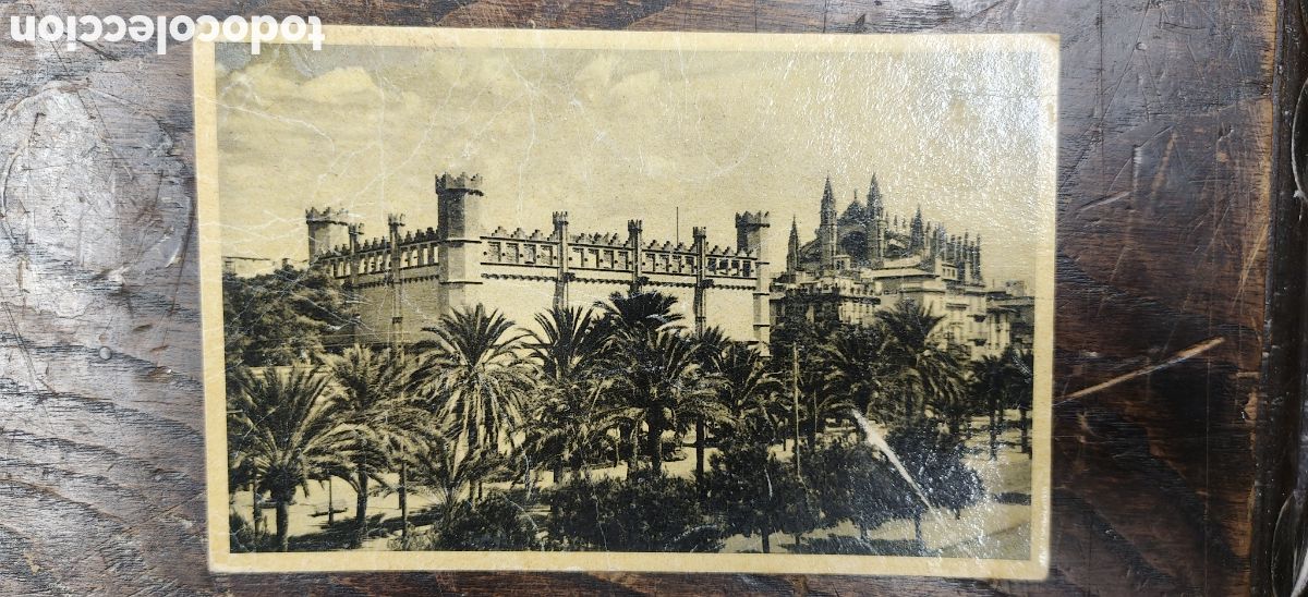 Postales: Postal Antigua Palma de Mallorca - La Lonja y Catedral - Circulada A&ntilde;os 50 a La Coru&ntilde;a - Sello 40 ct