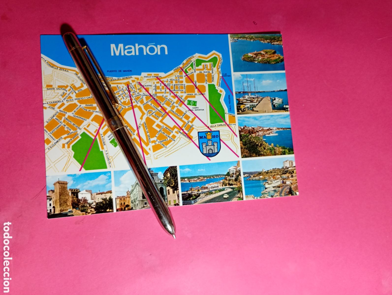 Postales: MWNORCA MAH&Oacute;N 3 DIFERENTES MULTIVISTAS Y PLANOS DE NA&Ograve; (1) Y LA ISLA (2)