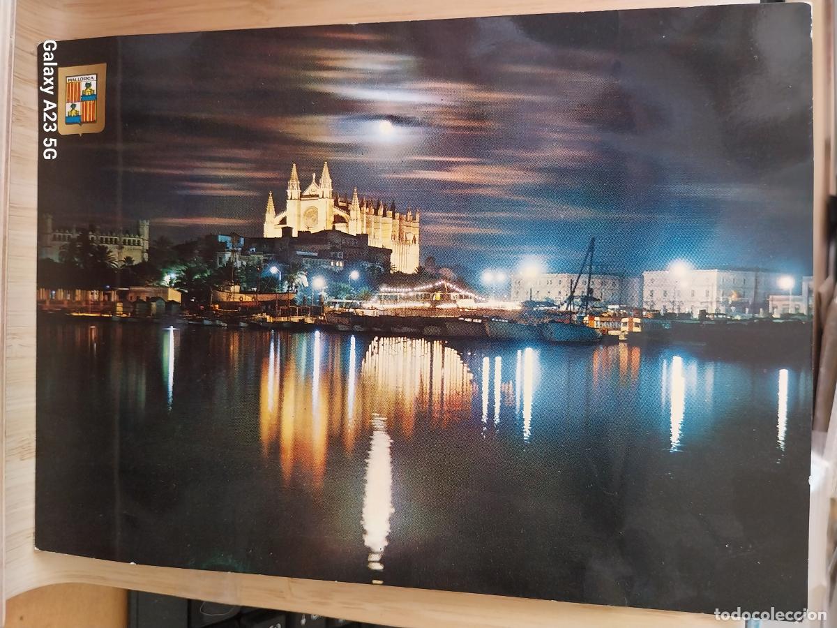 Postales: MALLORCA PALMA NOCTURNA TARJETON FISA G 32 SC ORIGINAL 21X14.8CMS ANIMADA BARCAS