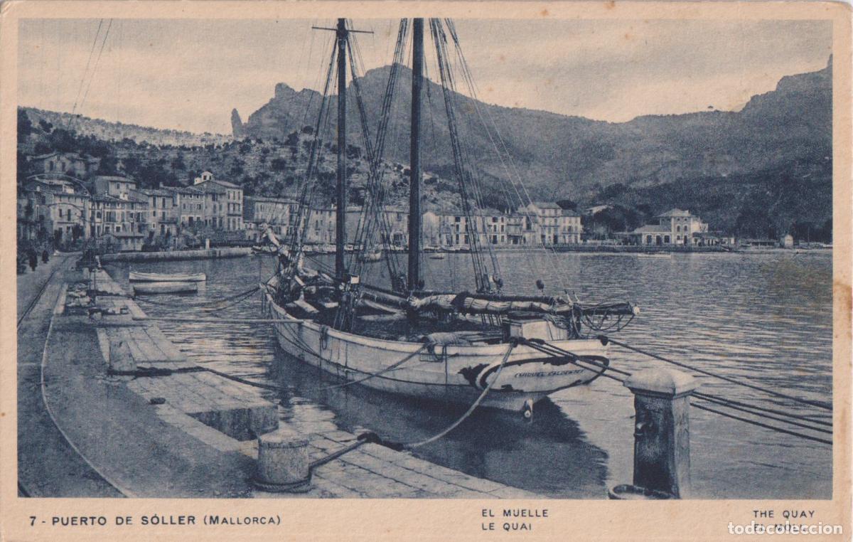 Postales: PUERTO DE SOLLER (MALLORCA) EL MUELLE - HUECOGRABADO MUMBR&Uacute; N&ordm;7 &ndash; S/C