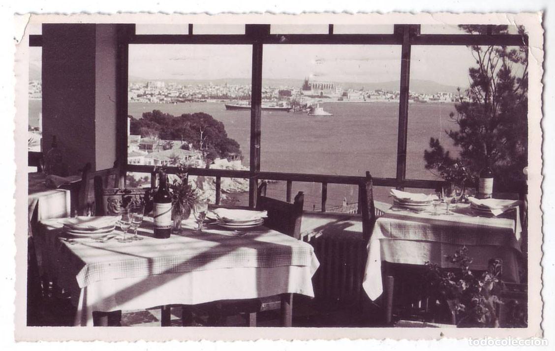 Postales: Palma de Mallorca: Hoteles Majorica. Vista desde el comedor. Foto Balear. Circulada (A&ntilde;os 50)