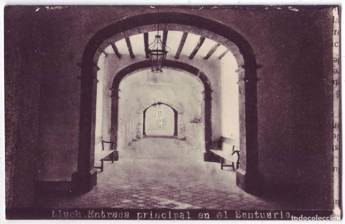 Postales: Mallorca: Lluch. Entrada principal en el Santuario. No consta editor. No circulada (A&ntilde;os 20-30)