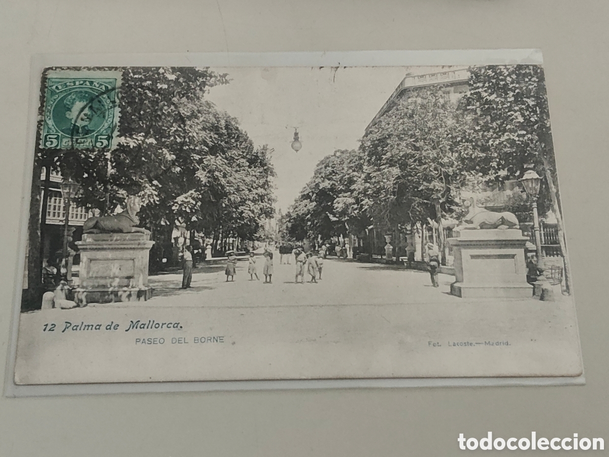 Postales: Tarjeta postal Palma de Mallorca Paseo del Borne dorso sin dividir Editor Lacoste 12