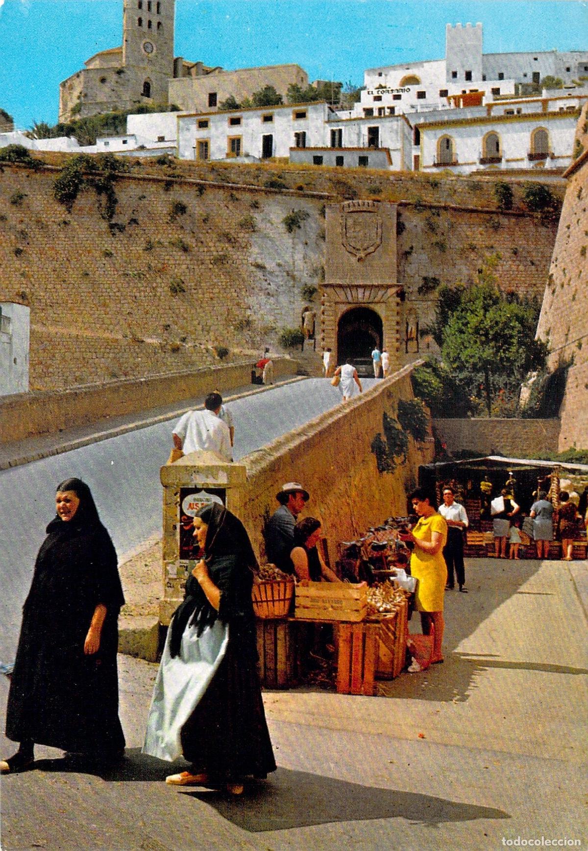 Postales: Postal de Ibiza, murallas y catedral