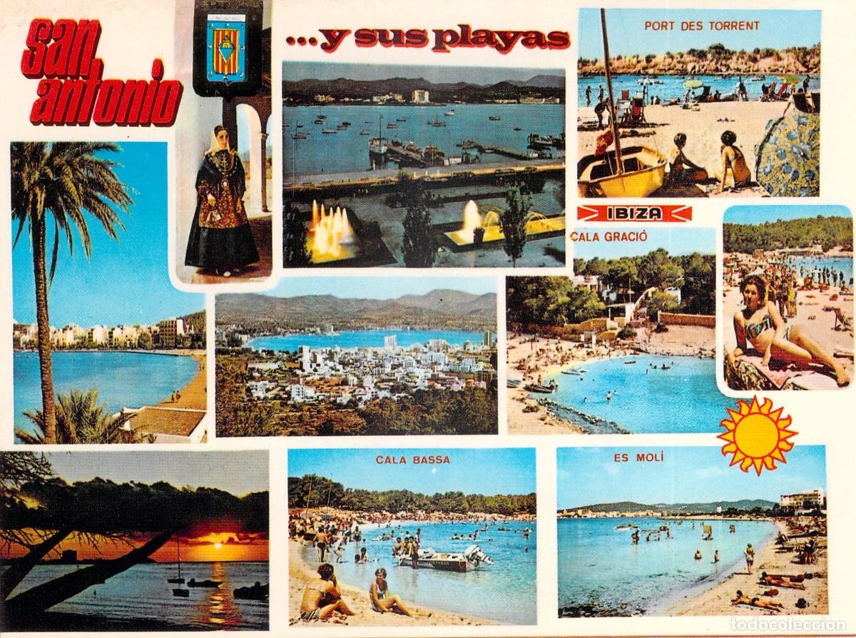 Postales: Postal de San Antonio Abad en Ibiza con vistas de diversas playas