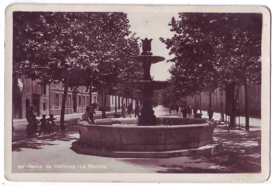 Postales: Palma de Mallorca: La Rambla. No consta editor. Circulada (A&ntilde;os 30)