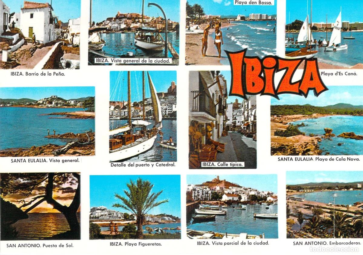 Postales: Postal de Ibiza, Mosaico de paisajes y playas de la isla