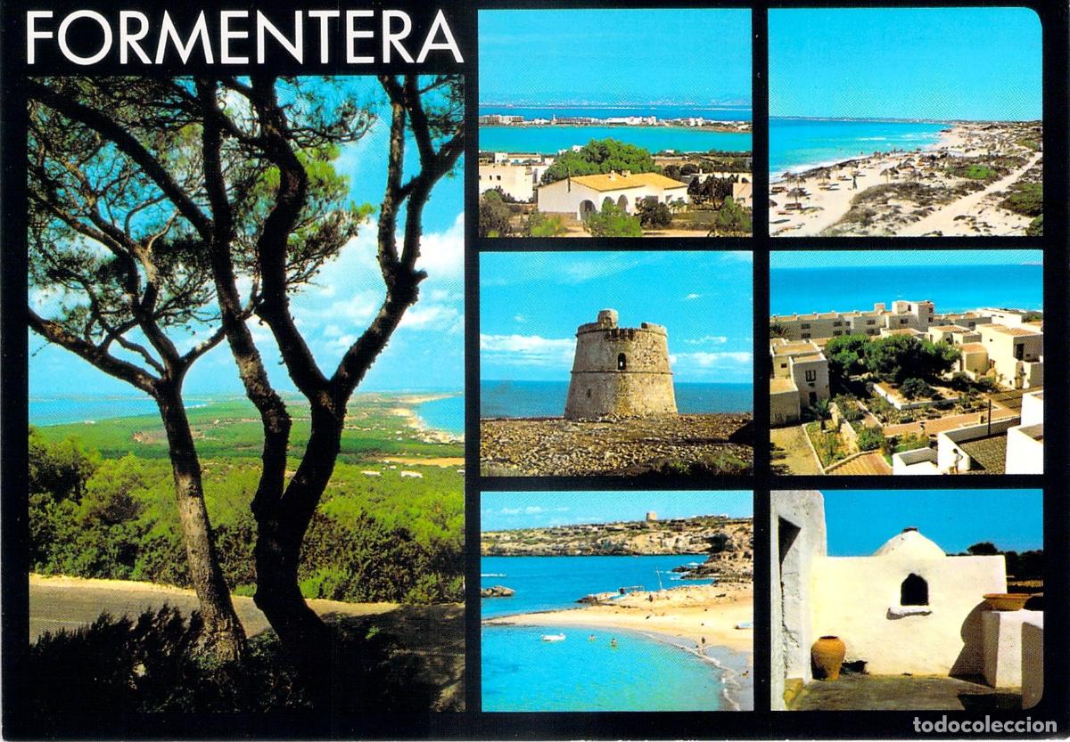 Postales: Postal de Formentera: Playas y monumentos hist&oacute;ricos