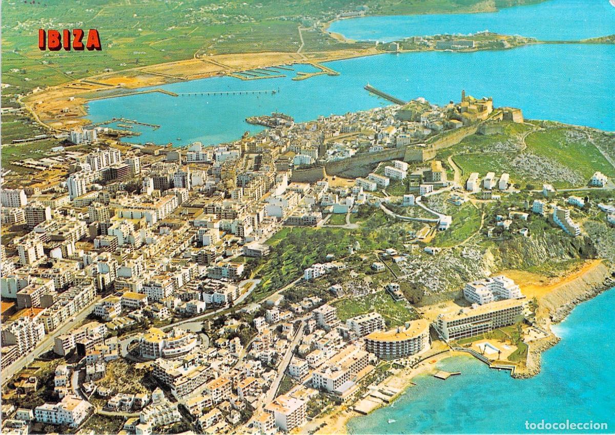 Postales: Postal de Ibiza Vista A&eacute;rea del Puerto y la Ciudad