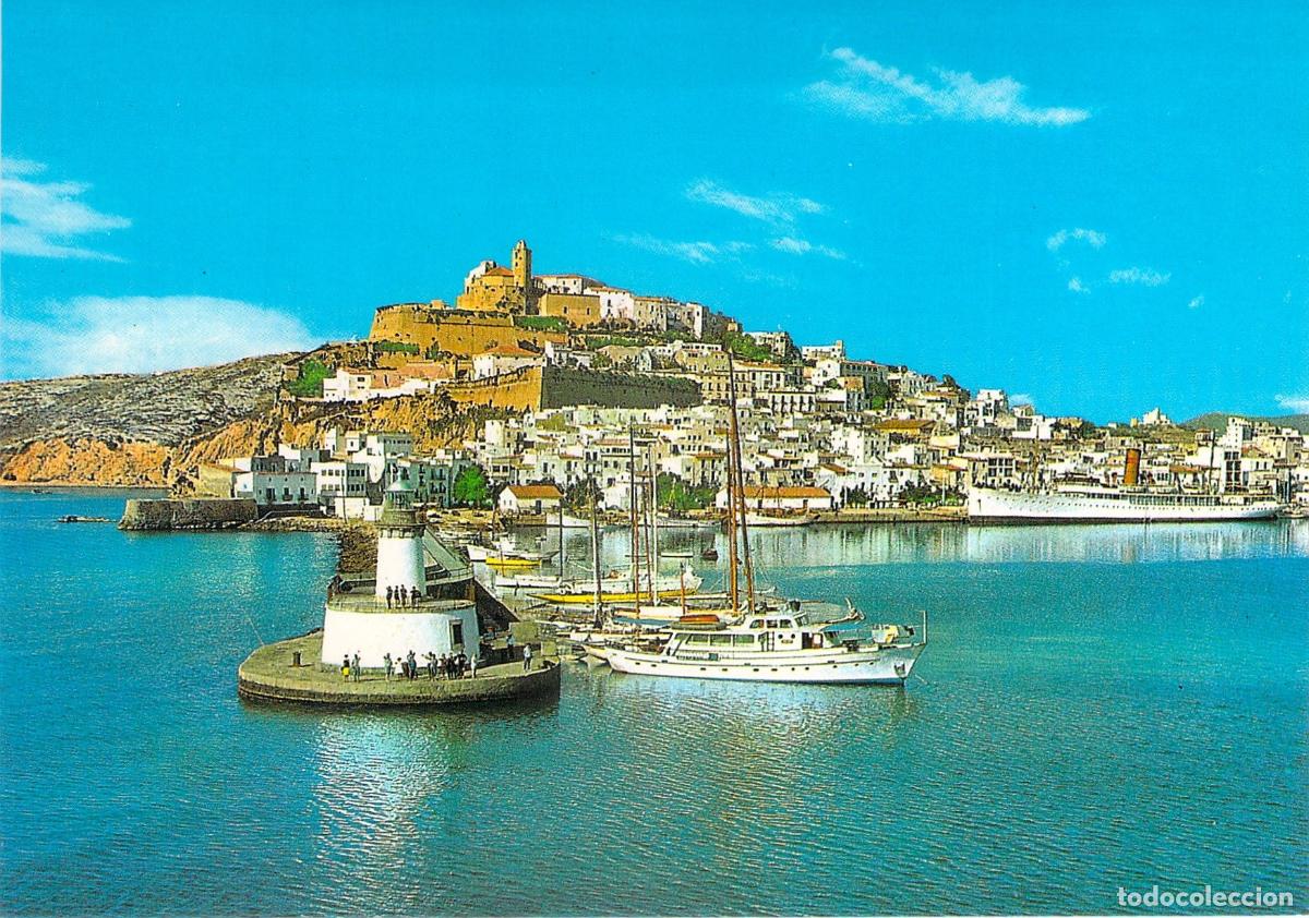 Postales: Postal de Ibiza, vista de la ciudad antigua y el puerto