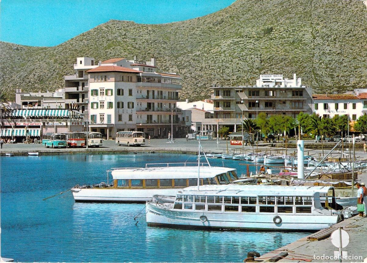 Postales: Postal de Puerto de Pollensa, Mallorca con vistas al puerto y barcos