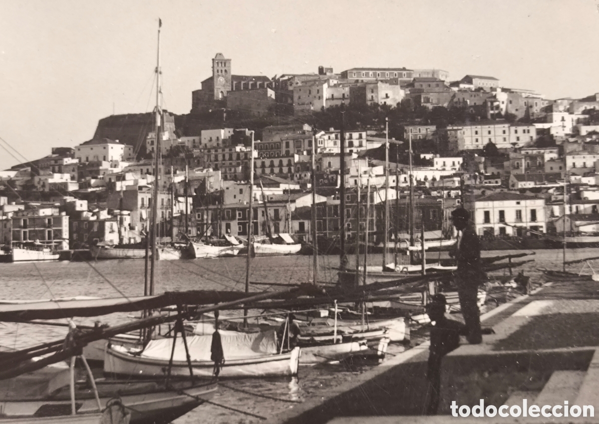Postales: EIVISSA VISTA DESDE EL PORT CLUB N&Agrave;UTIC POSTAL FOTOGR&Aacute;FICA IBIZA BALEARS C. 1955