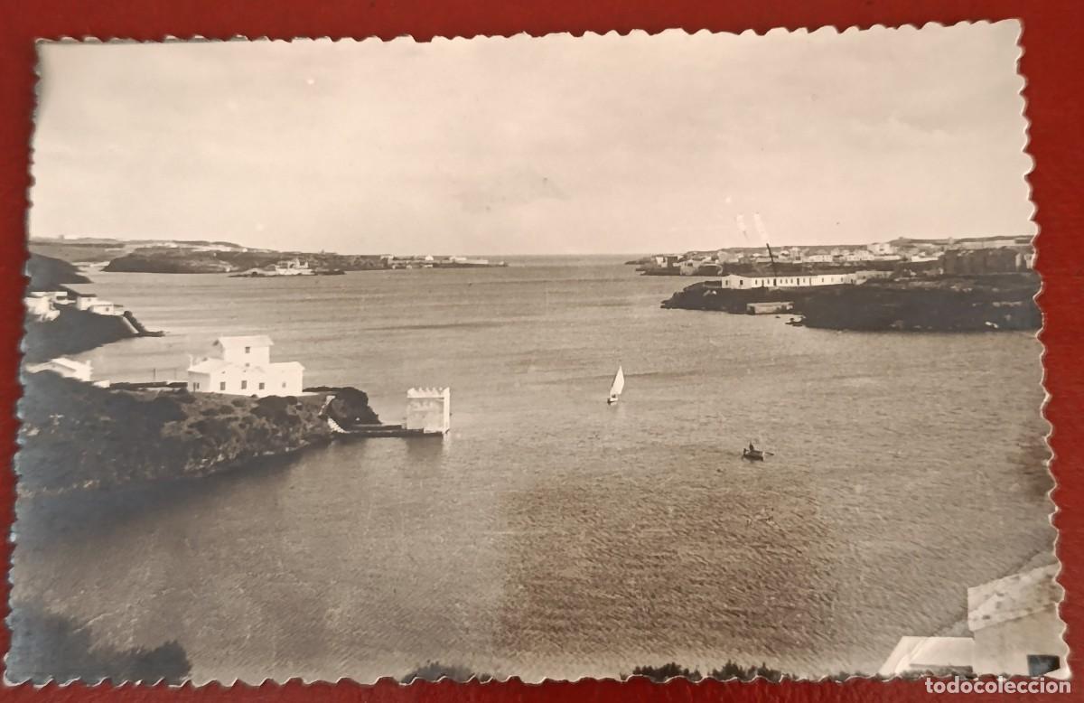 Postales: POSTAL FOTOGR&Aacute;FICA PUERTO Y HOSPITAL MILITAR - MAH&Oacute;N 1940/50 - PONS MOLL