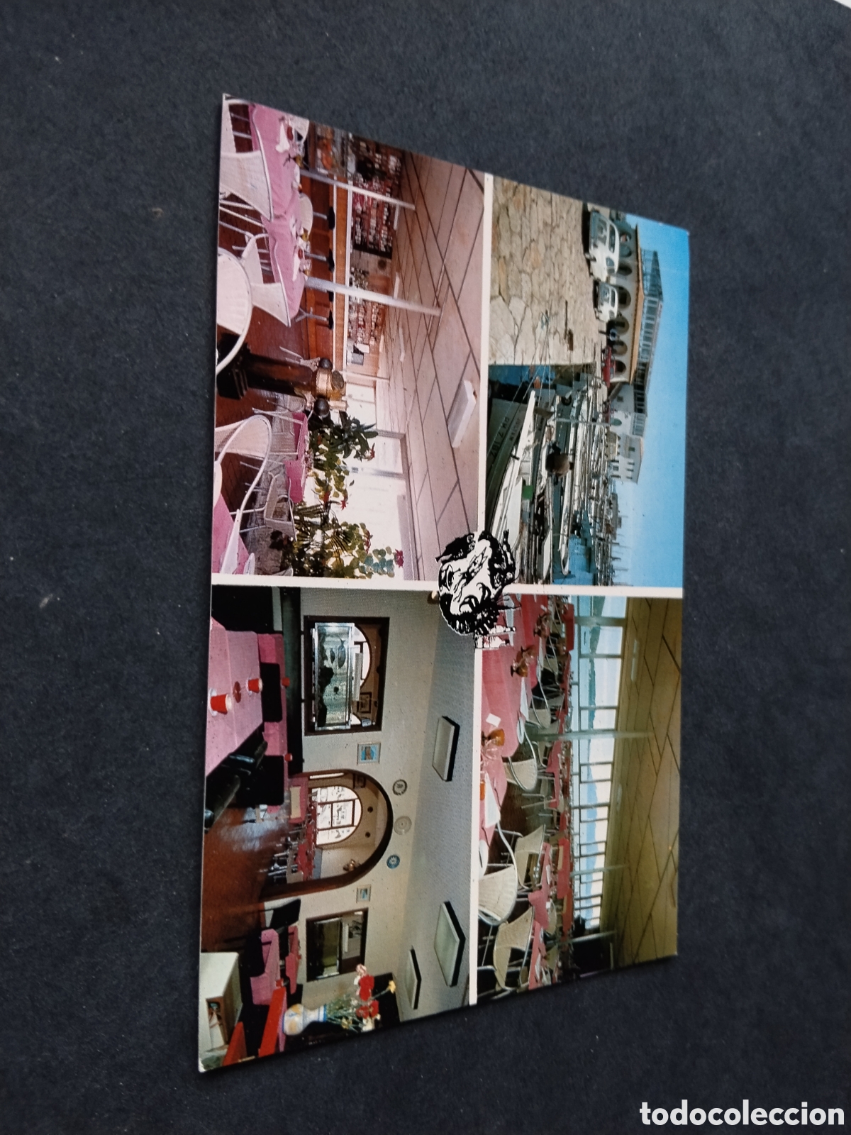 Postales: Postal restaurante La Lonja del Pescado, puerto de Pollensa, Mallorca