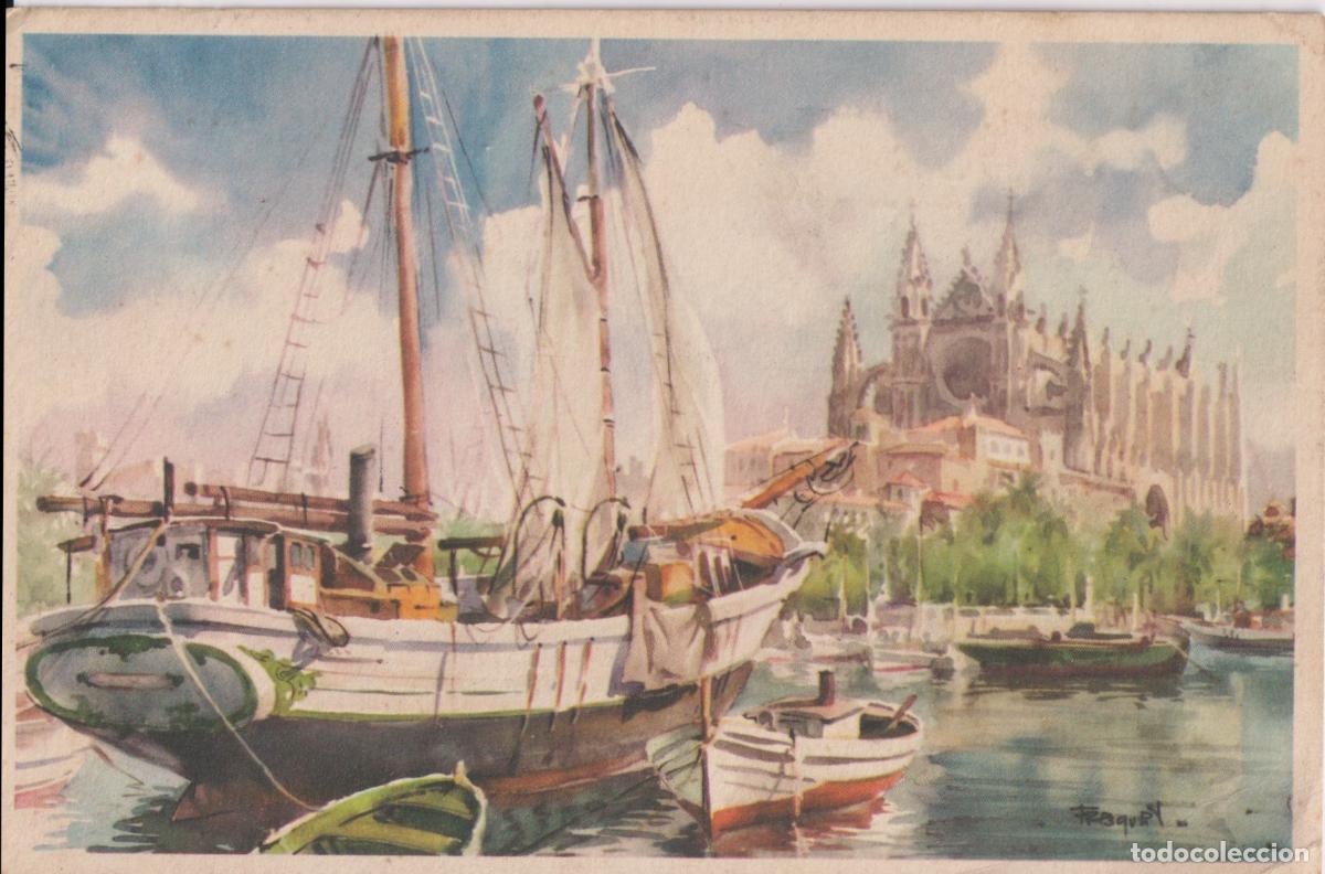 Postales: ANTIGUA POSTAL ILUSTRADA POR ROQUET - PALMA DE MALLORCA - LA CATEDRAL - SUBI SERIE 201 N&ordm;6 - CIRCULA
