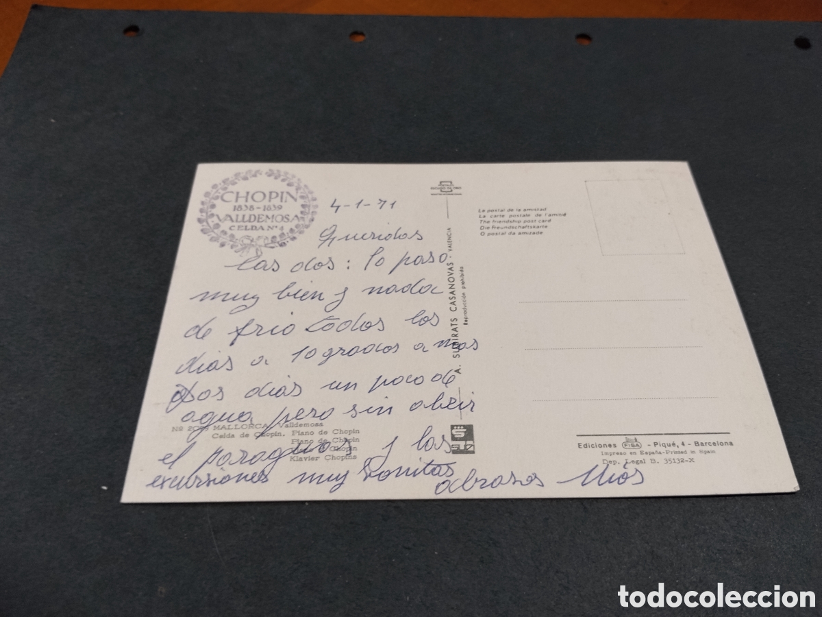 Postales: Postal celda Chopin, Valldemosa - Foto 2