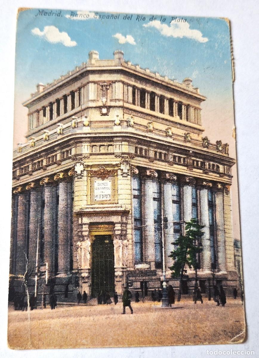 Postales: MADRID - POSTAL EN COLOR MUY ANTIGUA MANUSCRITA EN 1915 - BANCO ESPA&Ntilde;OL DEL RIO DE LA PLATA