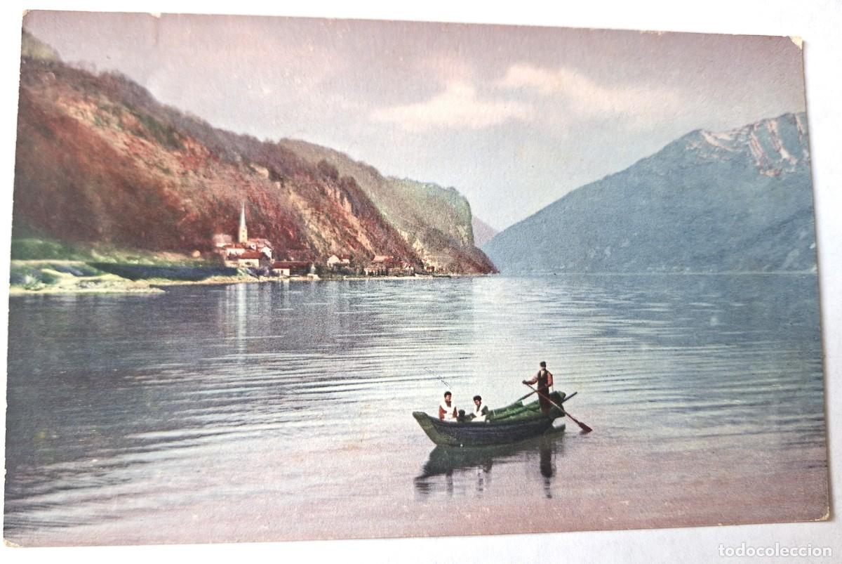 Postales: AUSTRIA - POSTAL EN COLOR MUY ANTIGUA MANUSCRITA EN 1917 - VISTA LAGO HALLSTATT