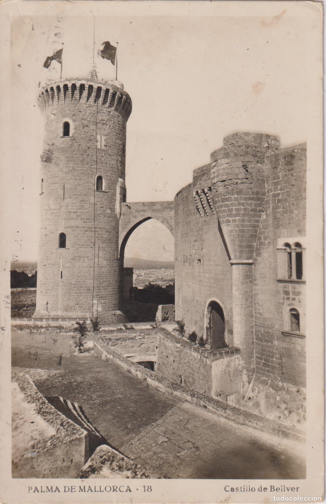 Postales: PALMA DE MALLORCA, CASTILLO DE BELLVER - CIRCULADA 1939
