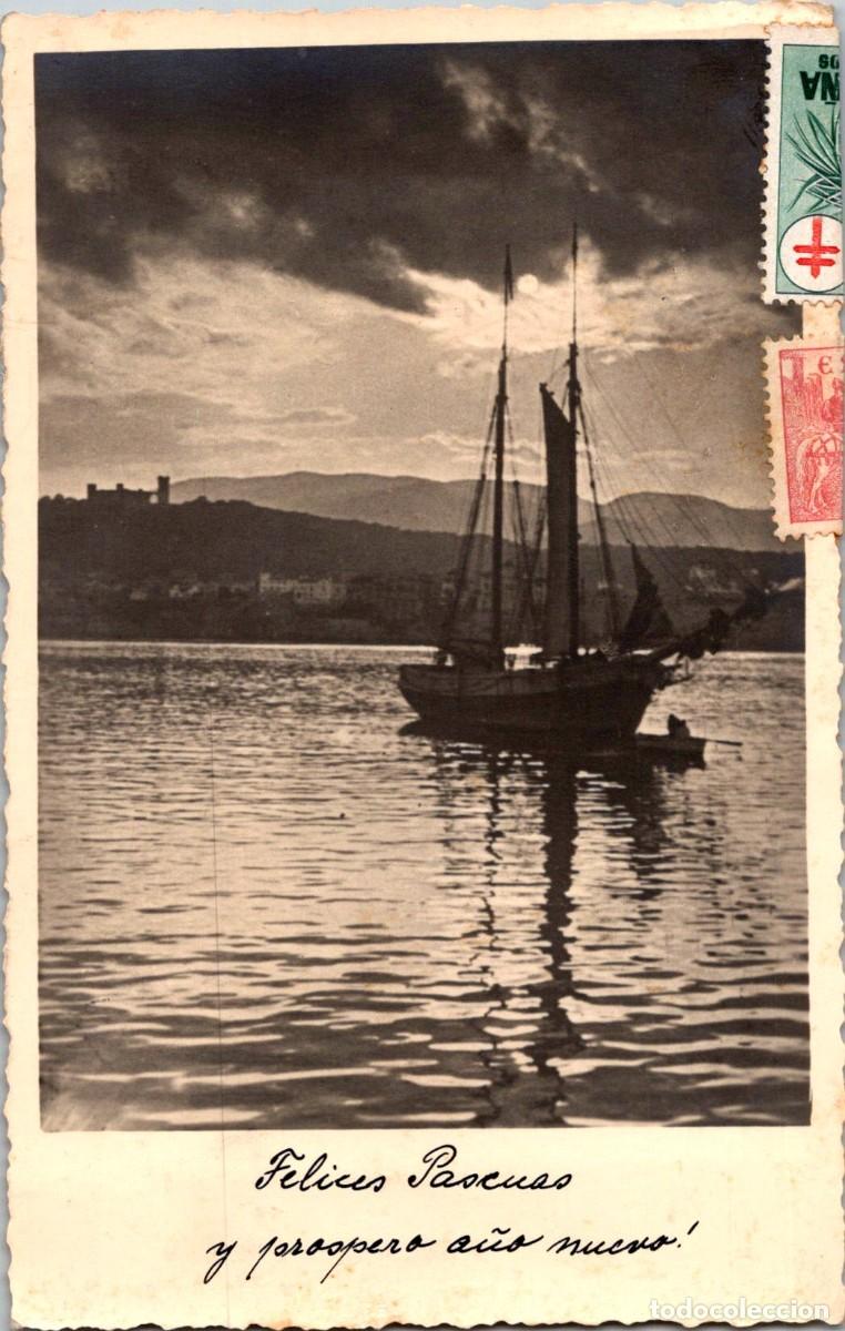 Postales: Mallorca - Palma - Postales Art&iacute;sticas de E. Orsinger - 139x89mm - Puerto - Goleta -Bellver al fondo