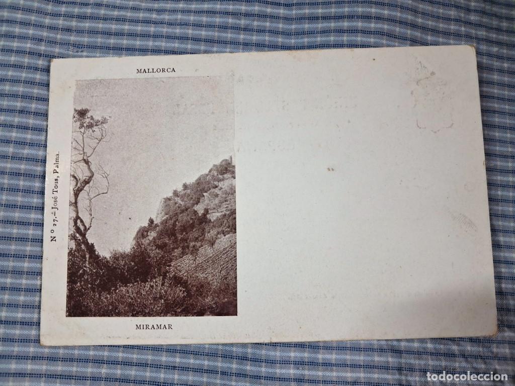 Postales: Postal antigua Mallorca. Miramar. Jos&eacute; Tous. N&ordm; 27. Dorso sin dividir