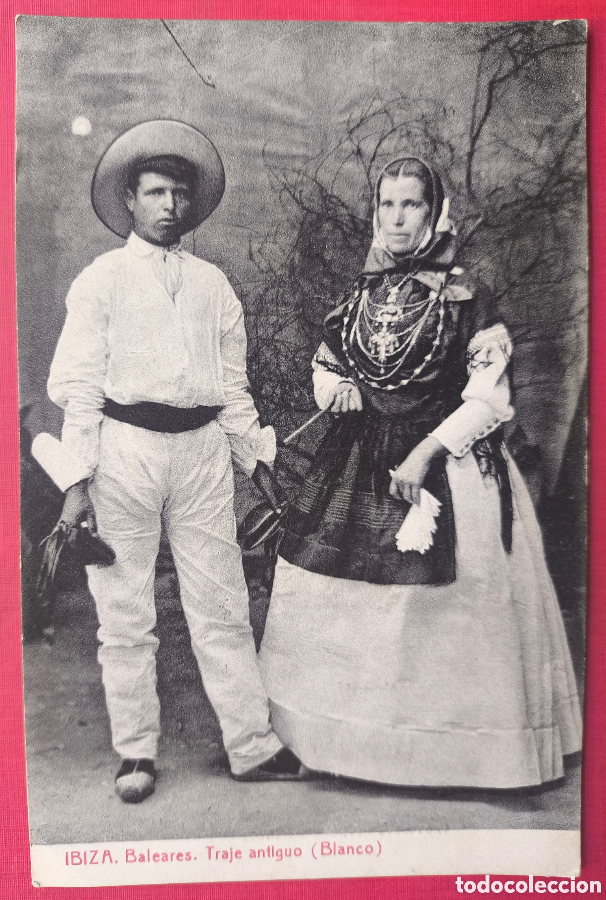 Postales: EIVISSA TRAJE ANTIGUO BLANCO ETNOGRAFIA POSTAL FOTOTIPIA FOT PUGET IBIZA BALEARS C. 1915