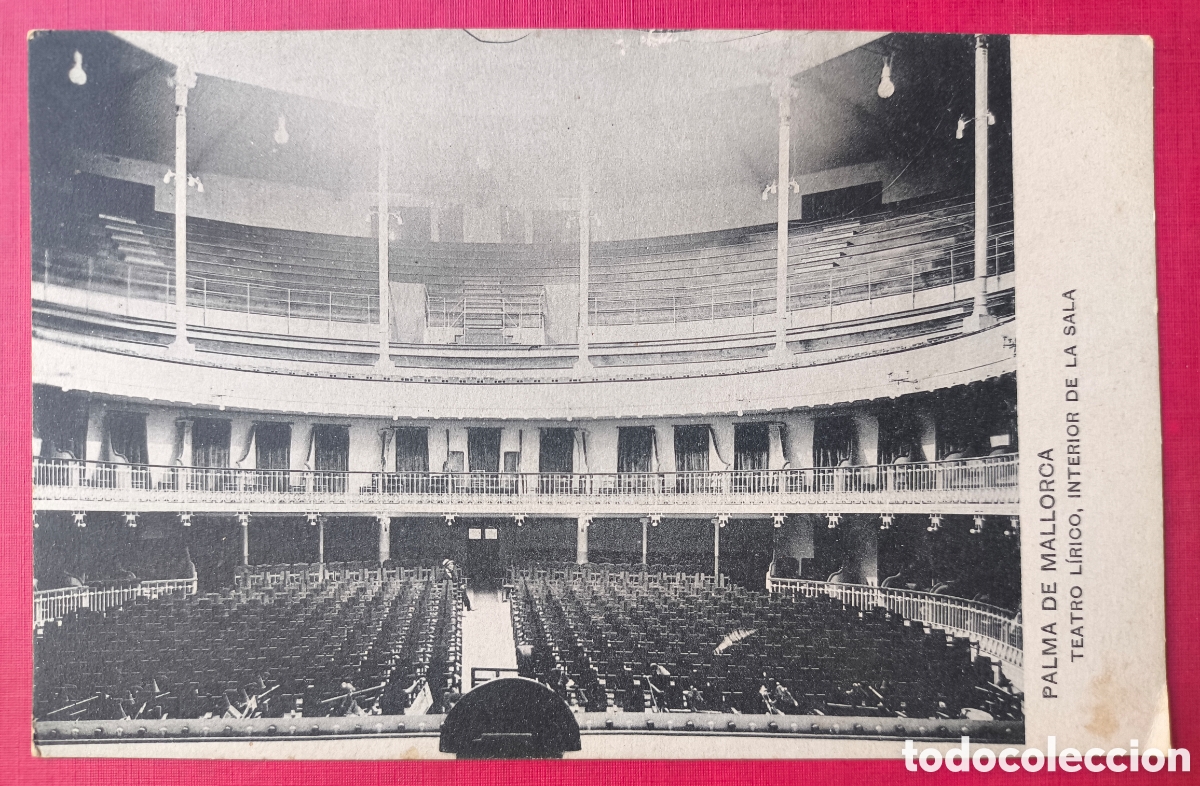 Postales: PALMA TEATRE L&Iacute;RIC SALA INTERIOR POSTAL FOTOTIPIA BALEARS C. 1915
