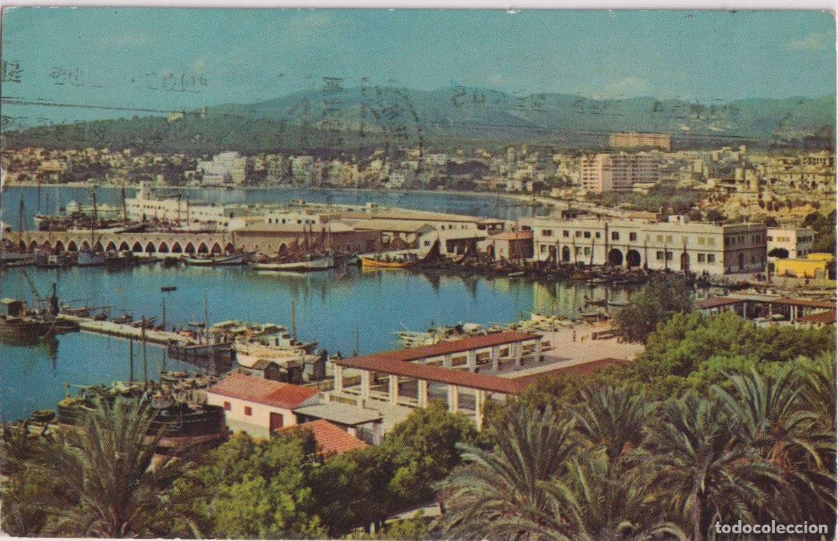 Cartoline: MALLORCA, PALMA, EL PUERTO VISTO DESDE LA LONJA - FOTOCOLOR CASA PLANAS 107 - CIRCULADA 1959