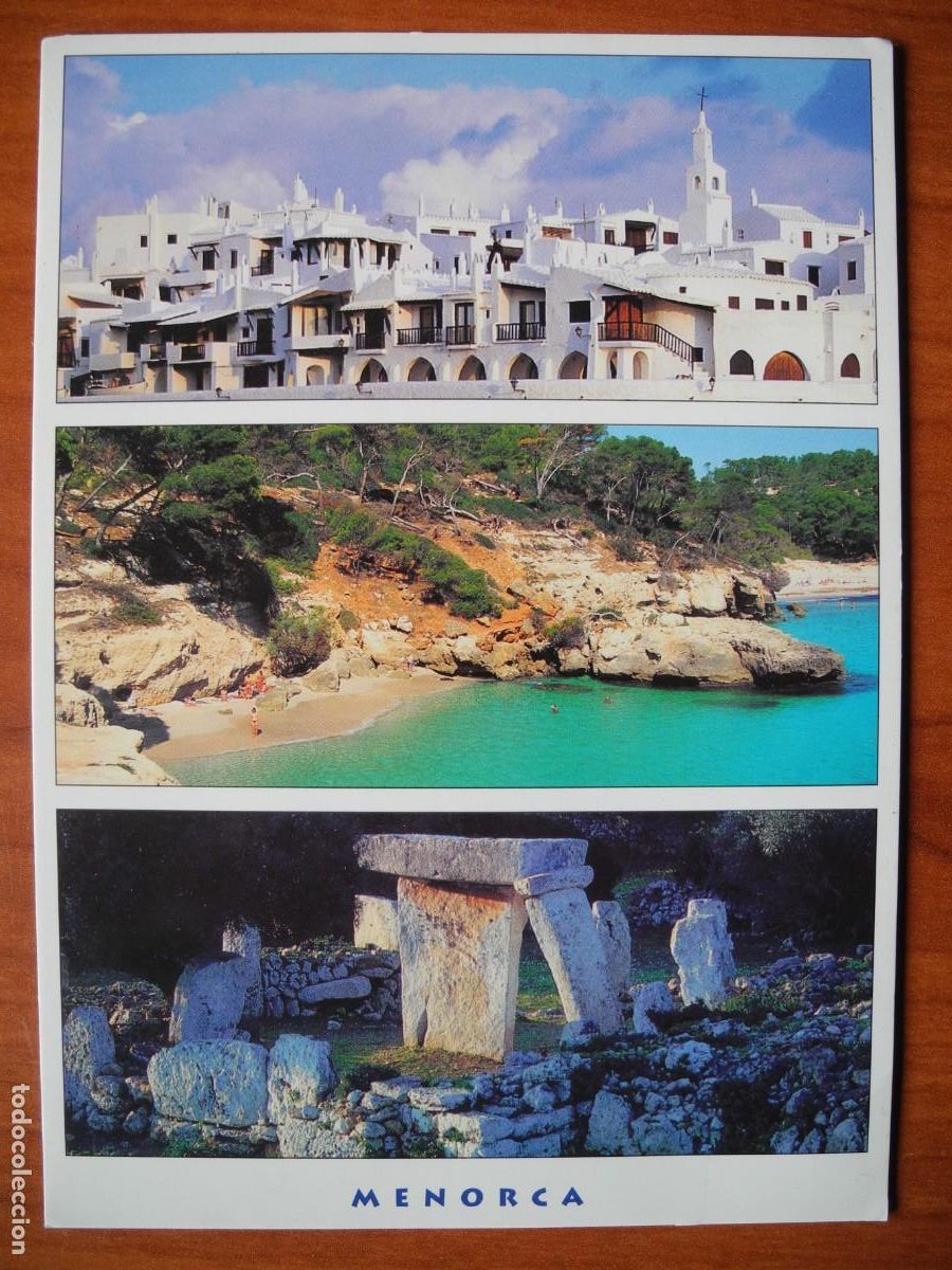 Cartes Postales: Menorca. Binibeca, Cala Mitjana i Taula de Talat&iacute;. Triangle Postals. 375.2 Nueva