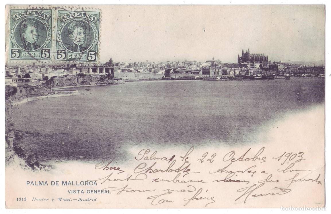Postales: Palma de Mallorca: Vista General. Hauser y Menet. Sin dividir. Circulada (Anterior a 1905)