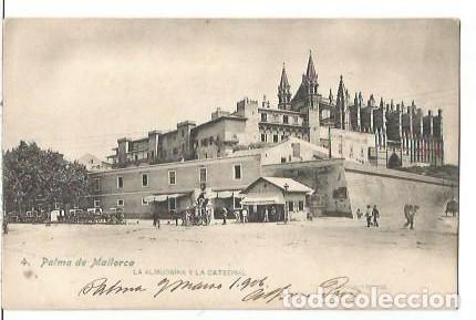 Postais: ANTIGUA POSTAL 4 PALMA DE MALLORCA LA ALMUDAINA Y LA CATEDRAL FOTO LACOSTE