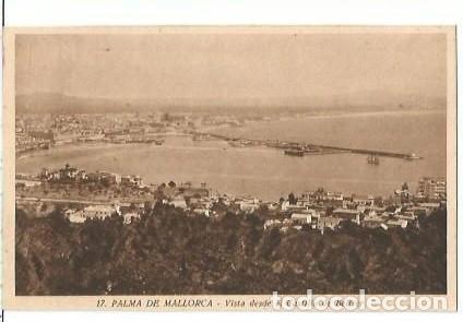 Postales: ANTIGUA POSTAL 17 PALMA DE MALLORCA VISTA DESDE EL CASTILLO DE BELLVER HUECOGRABADO MUMBRU