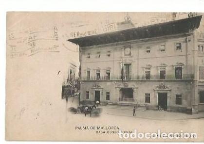Postales: ANTIGUA POSTAL PALMA DE MALLORCA CASA CONSISTORIAL JOSE TOUSESCRITA 1922 MATASELLOS GRAND HOTEL ALHA