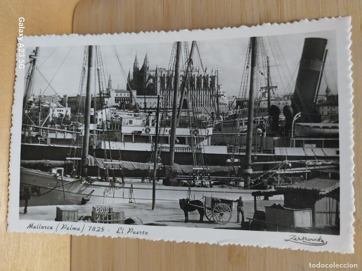 Postales: PUERTO MALLORCA IGLESIA PARROQUIAL ED ZERKOWITZ 7825 CIRCULADA A&Ntilde;O 1952 ANIMADA CARRETA PRECIOSA
