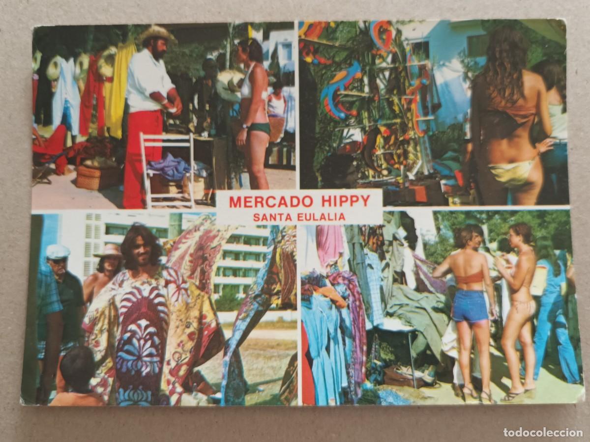 Postales: SANTA EULALIA DEL RIO (IBIZA). MERCADO HIPPY EN PUNTA ARABI (1978) - BONITO FRANQUEO