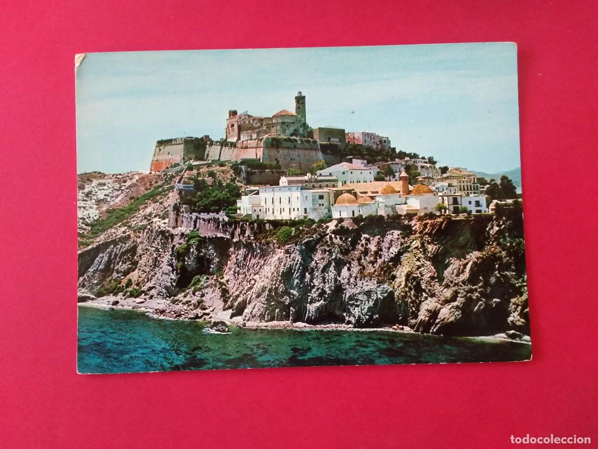Postales: ANTIGUA TARJETA POSTAL , BALEARES ILLES BALEARS , IBIZA CATEDRAL Y CASTILLO